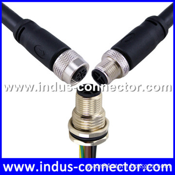 S code m12 4 poles panel mount cable connector